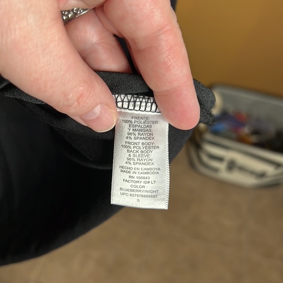 Elie Tahari Tunic Long Sleeve Pullover Layered Blue/Black Size Small - Picture 6 of 7